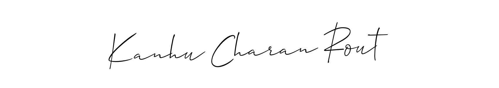 You should practise on your own different ways (Allison_Script) to write your name (Kanhu Charan Rout) in signature. don't let someone else do it for you. Kanhu Charan Rout signature style 2 images and pictures png