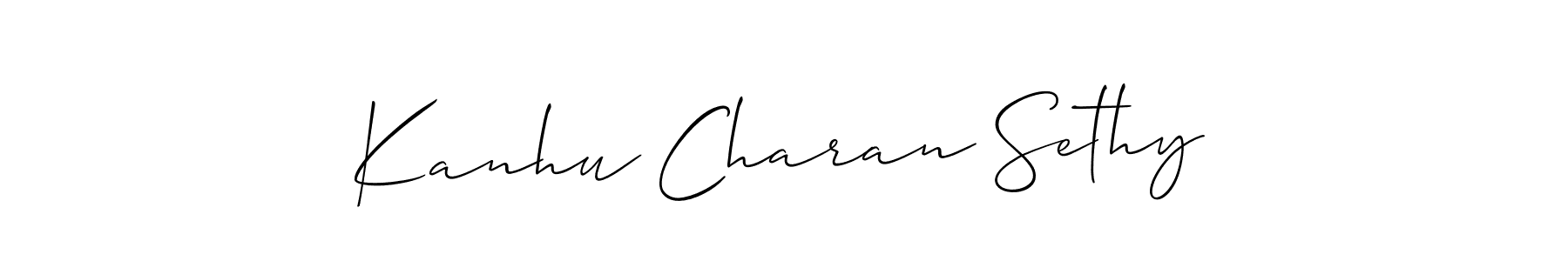 How to make Kanhu Charan Sethy name signature. Use Allison_Script style for creating short signs online. This is the latest handwritten sign. Kanhu Charan Sethy signature style 2 images and pictures png