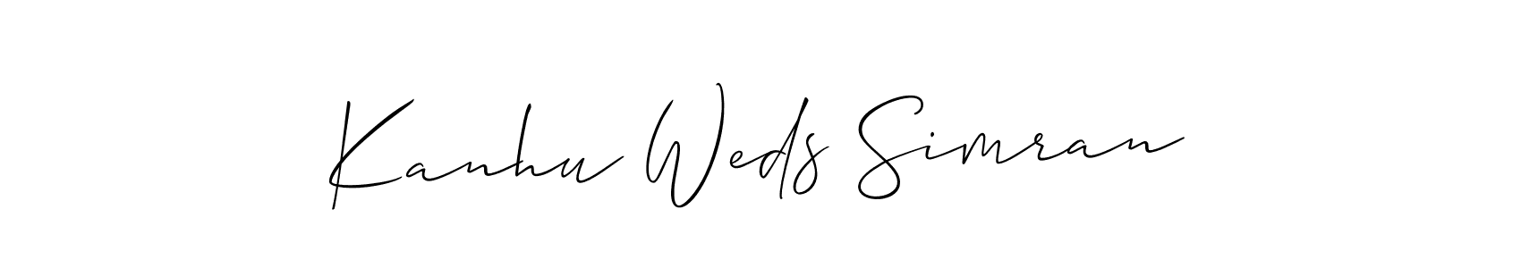 Use a signature maker to create a handwritten signature online. With this signature software, you can design (Allison_Script) your own signature for name Kanhu Weds Simran. Kanhu Weds Simran signature style 2 images and pictures png