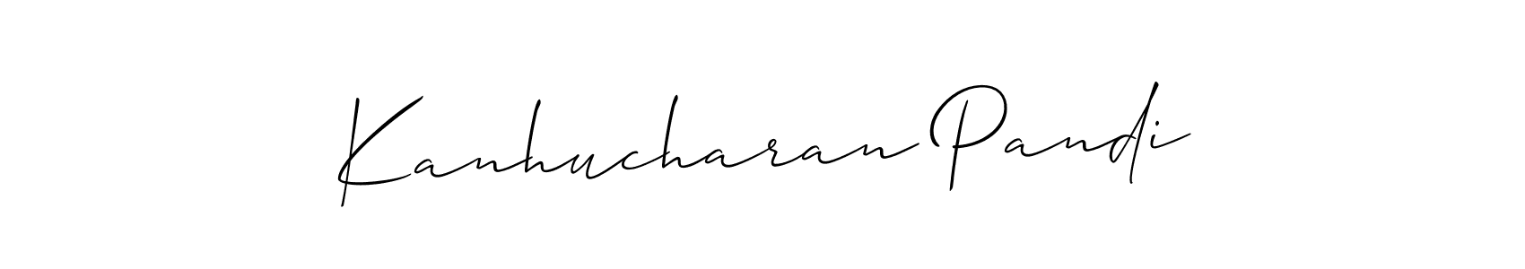 Create a beautiful signature design for name Kanhucharan Pandi. With this signature (Allison_Script) fonts, you can make a handwritten signature for free. Kanhucharan Pandi signature style 2 images and pictures png