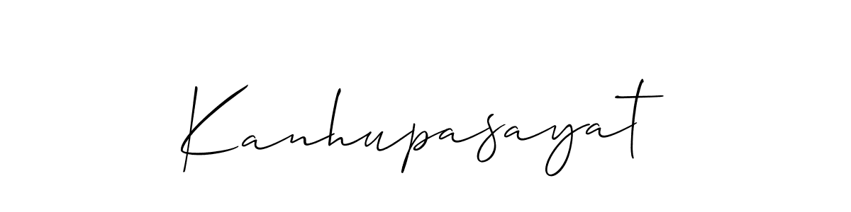 if you are searching for the best signature style for your name Kanhupasayat. so please give up your signature search. here we have designed multiple signature styles  using Allison_Script. Kanhupasayat signature style 2 images and pictures png