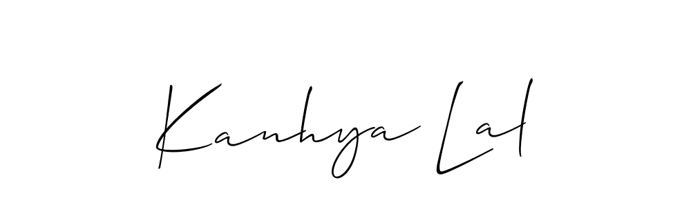 if you are searching for the best signature style for your name Kanhya Lal. so please give up your signature search. here we have designed multiple signature styles  using Allison_Script. Kanhya Lal signature style 2 images and pictures png
