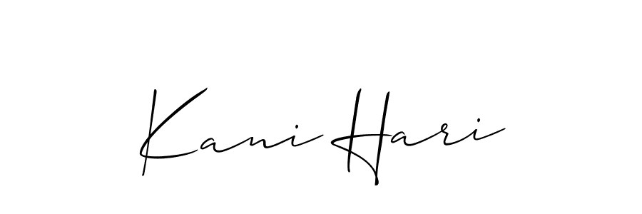 Allison_Script is a professional signature style that is perfect for those who want to add a touch of class to their signature. It is also a great choice for those who want to make their signature more unique. Get Kani Hari name to fancy signature for free. Kani Hari signature style 2 images and pictures png