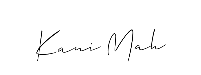 Allison_Script is a professional signature style that is perfect for those who want to add a touch of class to their signature. It is also a great choice for those who want to make their signature more unique. Get Kani Mah name to fancy signature for free. Kani Mah signature style 2 images and pictures png