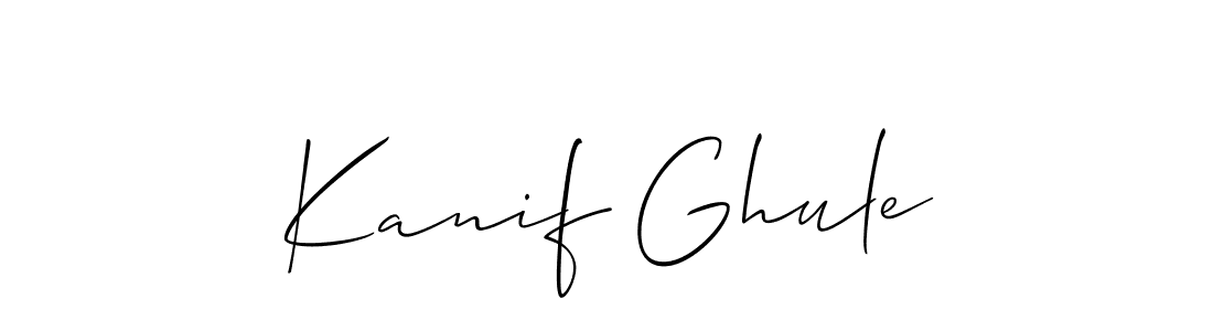 if you are searching for the best signature style for your name Kanif Ghule. so please give up your signature search. here we have designed multiple signature styles  using Allison_Script. Kanif Ghule signature style 2 images and pictures png