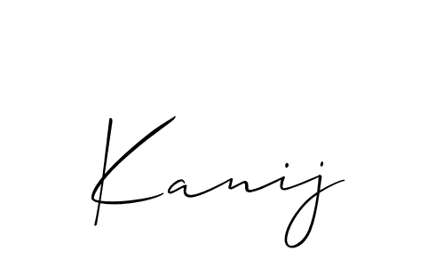 You should practise on your own different ways (Allison_Script) to write your name (Kanij) in signature. don't let someone else do it for you. Kanij signature style 2 images and pictures png