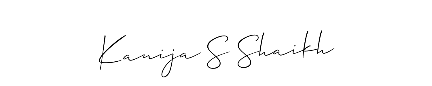 Use a signature maker to create a handwritten signature online. With this signature software, you can design (Allison_Script) your own signature for name Kanija S Shaikh. Kanija S Shaikh signature style 2 images and pictures png