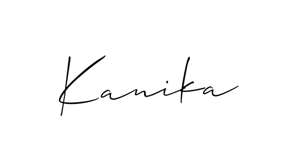 Make a beautiful signature design for name Kanika. With this signature (Allison_Script) style, you can create a handwritten signature for free. Kanika signature style 2 images and pictures png