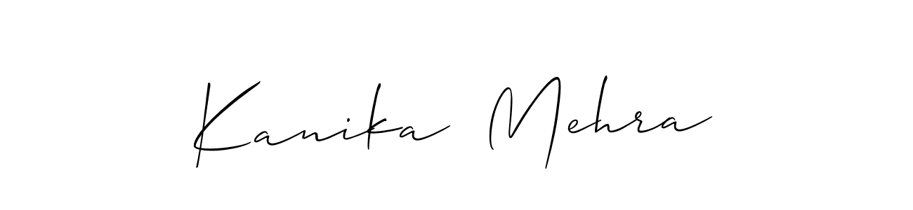 Use a signature maker to create a handwritten signature online. With this signature software, you can design (Allison_Script) your own signature for name Kanika  Mehra. Kanika  Mehra signature style 2 images and pictures png