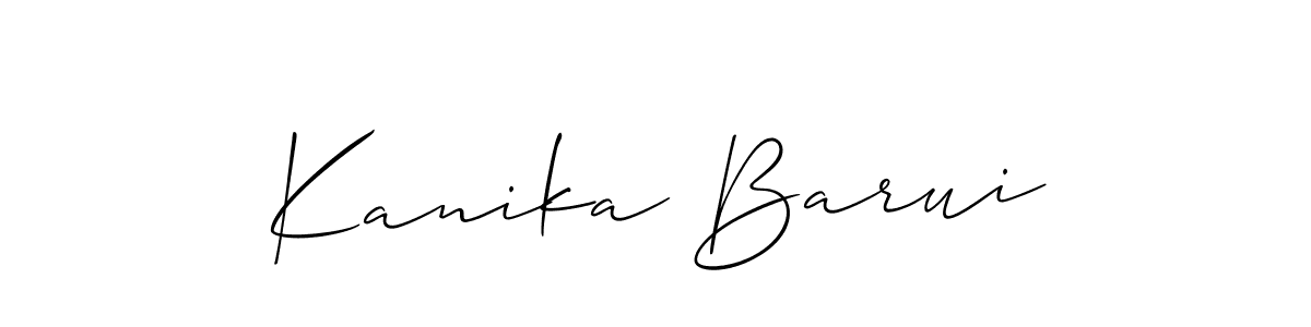 How to make Kanika Barui signature? Allison_Script is a professional autograph style. Create handwritten signature for Kanika Barui name. Kanika Barui signature style 2 images and pictures png