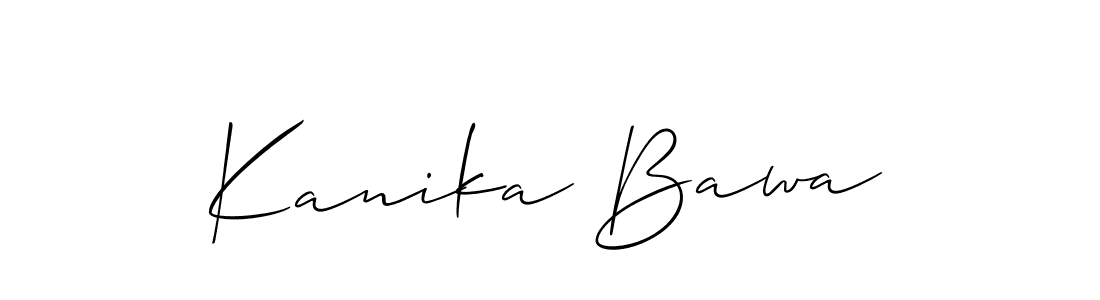 You should practise on your own different ways (Allison_Script) to write your name (Kanika Bawa) in signature. don't let someone else do it for you. Kanika Bawa signature style 2 images and pictures png