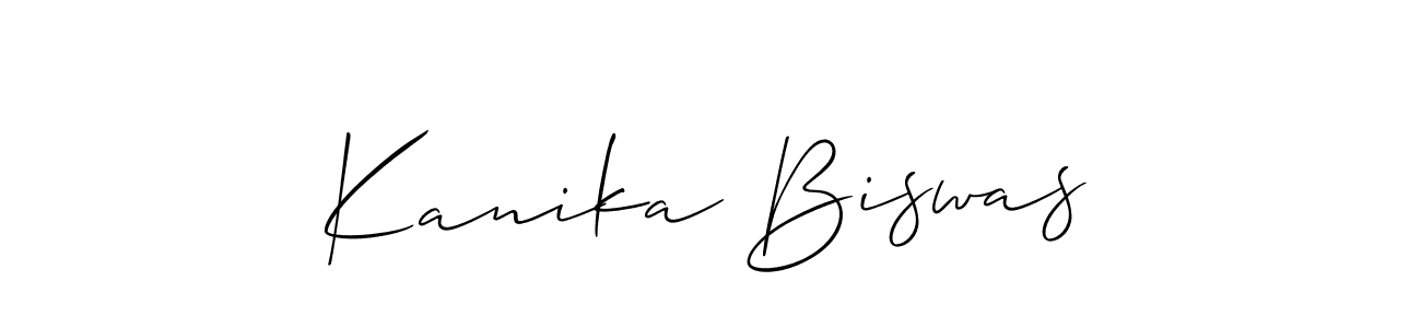 Also we have Kanika Biswas name is the best signature style. Create professional handwritten signature collection using Allison_Script autograph style. Kanika Biswas signature style 2 images and pictures png