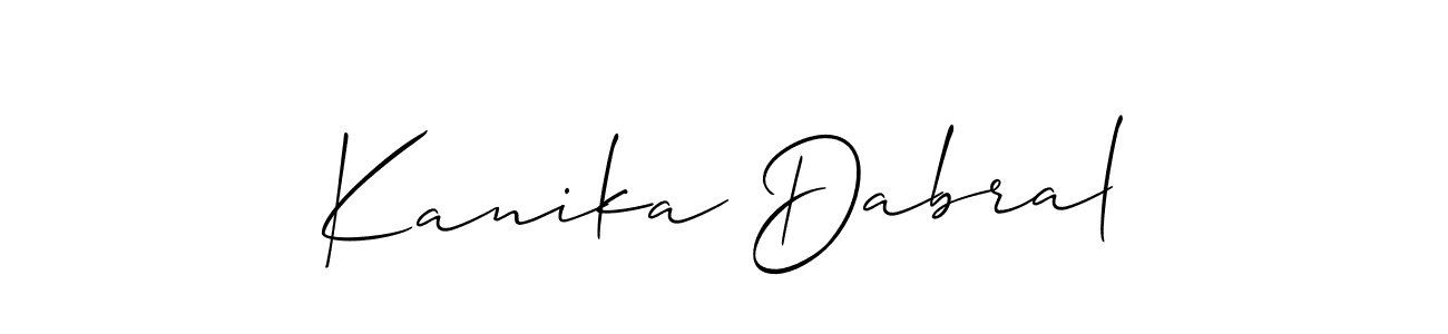 Design your own signature with our free online signature maker. With this signature software, you can create a handwritten (Allison_Script) signature for name Kanika Dabral. Kanika Dabral signature style 2 images and pictures png
