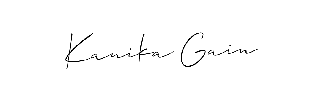 How to make Kanika Gain signature? Allison_Script is a professional autograph style. Create handwritten signature for Kanika Gain name. Kanika Gain signature style 2 images and pictures png
