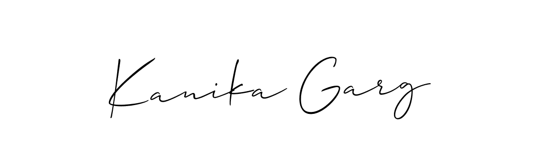 How to make Kanika Garg name signature. Use Allison_Script style for creating short signs online. This is the latest handwritten sign. Kanika Garg signature style 2 images and pictures png
