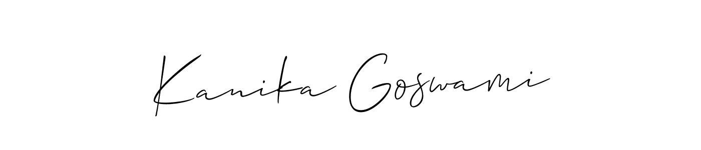 It looks lik you need a new signature style for name Kanika Goswami. Design unique handwritten (Allison_Script) signature with our free signature maker in just a few clicks. Kanika Goswami signature style 2 images and pictures png