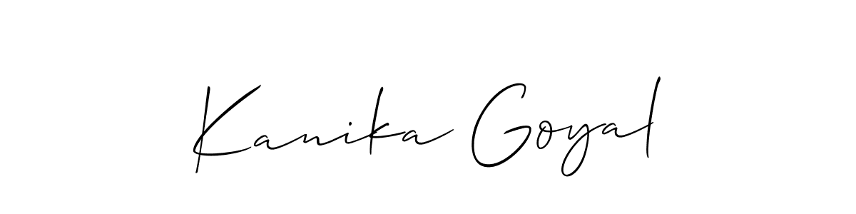 How to make Kanika Goyal signature? Allison_Script is a professional autograph style. Create handwritten signature for Kanika Goyal name. Kanika Goyal signature style 2 images and pictures png