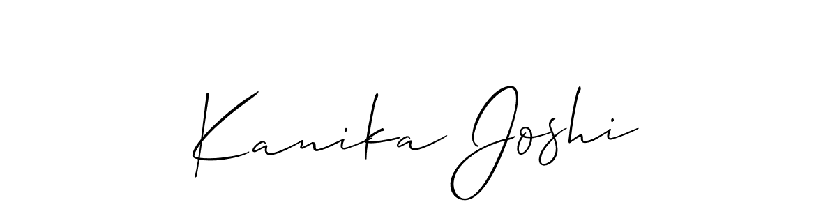 Use a signature maker to create a handwritten signature online. With this signature software, you can design (Allison_Script) your own signature for name Kanika Joshi. Kanika Joshi signature style 2 images and pictures png