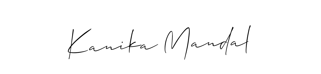 The best way (Allison_Script) to make a short signature is to pick only two or three words in your name. The name Kanika Mandal include a total of six letters. For converting this name. Kanika Mandal signature style 2 images and pictures png