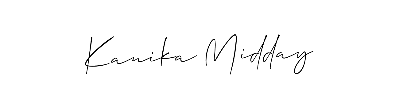 Also You can easily find your signature by using the search form. We will create Kanika Midday name handwritten signature images for you free of cost using Allison_Script sign style. Kanika Midday signature style 2 images and pictures png