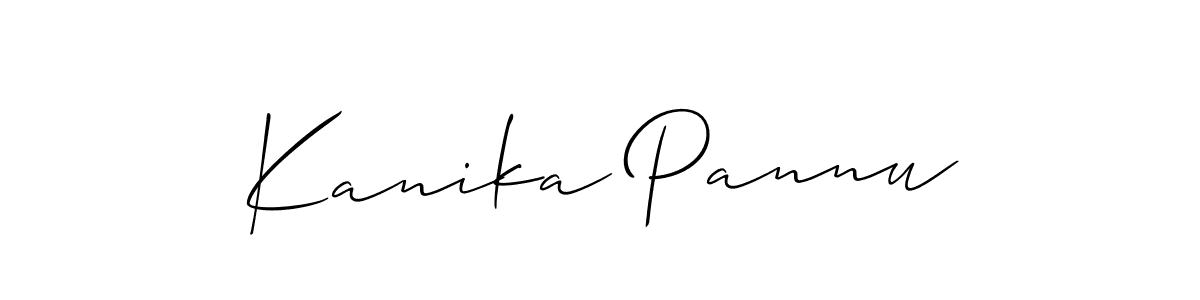 Create a beautiful signature design for name Kanika Pannu. With this signature (Allison_Script) fonts, you can make a handwritten signature for free. Kanika Pannu signature style 2 images and pictures png