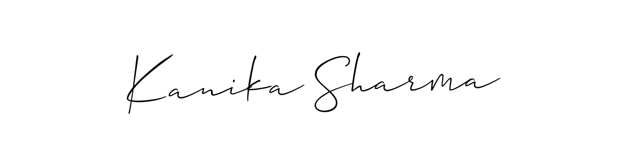 Make a beautiful signature design for name Kanika Sharma. With this signature (Allison_Script) style, you can create a handwritten signature for free. Kanika Sharma signature style 2 images and pictures png