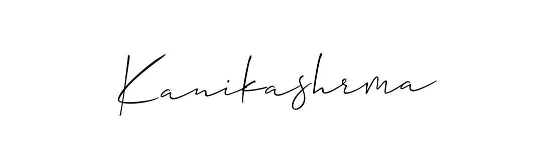 Design your own signature with our free online signature maker. With this signature software, you can create a handwritten (Allison_Script) signature for name Kanikashrma. Kanikashrma signature style 2 images and pictures png