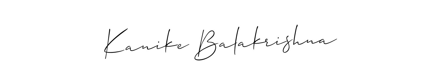 How to make Kanike Balakrishna name signature. Use Allison_Script style for creating short signs online. This is the latest handwritten sign. Kanike Balakrishna signature style 2 images and pictures png