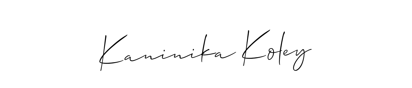 Use a signature maker to create a handwritten signature online. With this signature software, you can design (Allison_Script) your own signature for name Kaninika Koley. Kaninika Koley signature style 2 images and pictures png