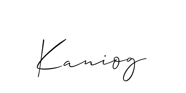 Kaniog stylish signature style. Best Handwritten Sign (Allison_Script) for my name. Handwritten Signature Collection Ideas for my name Kaniog. Kaniog signature style 2 images and pictures png