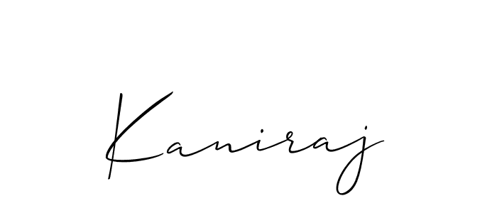 The best way (Allison_Script) to make a short signature is to pick only two or three words in your name. The name Kaniraj include a total of six letters. For converting this name. Kaniraj signature style 2 images and pictures png