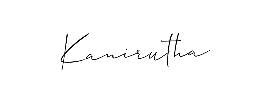 The best way (Allison_Script) to make a short signature is to pick only two or three words in your name. The name Kanirutha include a total of six letters. For converting this name. Kanirutha signature style 2 images and pictures png