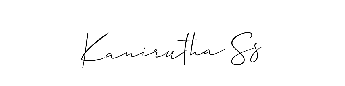 Make a beautiful signature design for name Kanirutha Ss. With this signature (Allison_Script) style, you can create a handwritten signature for free. Kanirutha Ss signature style 2 images and pictures png