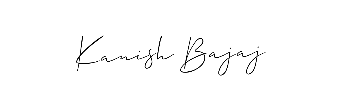 It looks lik you need a new signature style for name Kanish Bajaj. Design unique handwritten (Allison_Script) signature with our free signature maker in just a few clicks. Kanish Bajaj signature style 2 images and pictures png