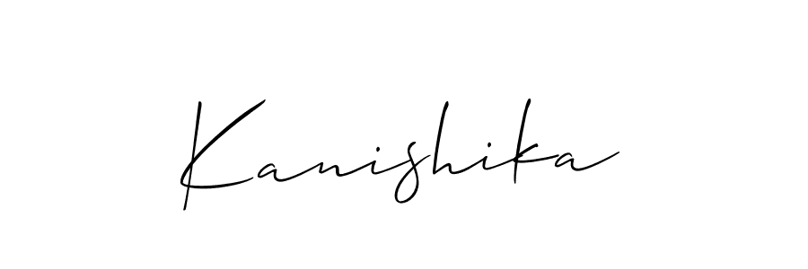 Create a beautiful signature design for name Kanishika. With this signature (Allison_Script) fonts, you can make a handwritten signature for free. Kanishika signature style 2 images and pictures png