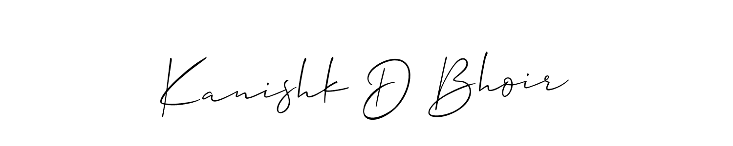 Similarly Allison_Script is the best handwritten signature design. Signature creator online .You can use it as an online autograph creator for name Kanishk D Bhoir. Kanishk D Bhoir signature style 2 images and pictures png