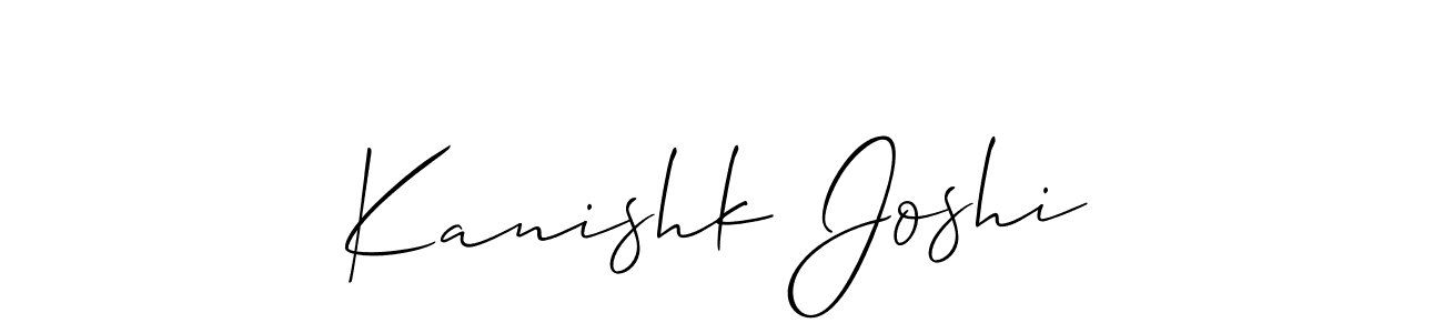 It looks lik you need a new signature style for name Kanishk Joshi. Design unique handwritten (Allison_Script) signature with our free signature maker in just a few clicks. Kanishk Joshi signature style 2 images and pictures png