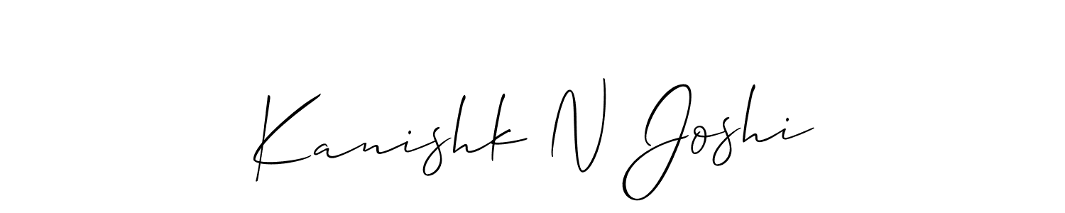 How to Draw Kanishk N Joshi signature style? Allison_Script is a latest design signature styles for name Kanishk N Joshi. Kanishk N Joshi signature style 2 images and pictures png