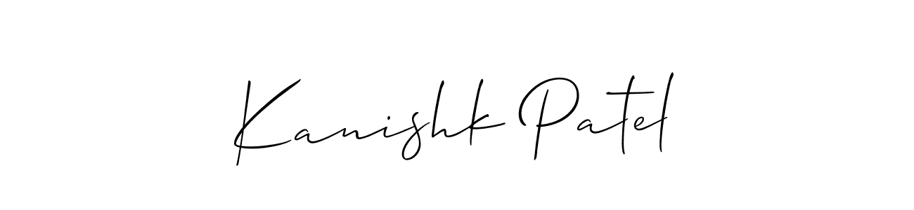 Also we have Kanishk Patel name is the best signature style. Create professional handwritten signature collection using Allison_Script autograph style. Kanishk Patel signature style 2 images and pictures png