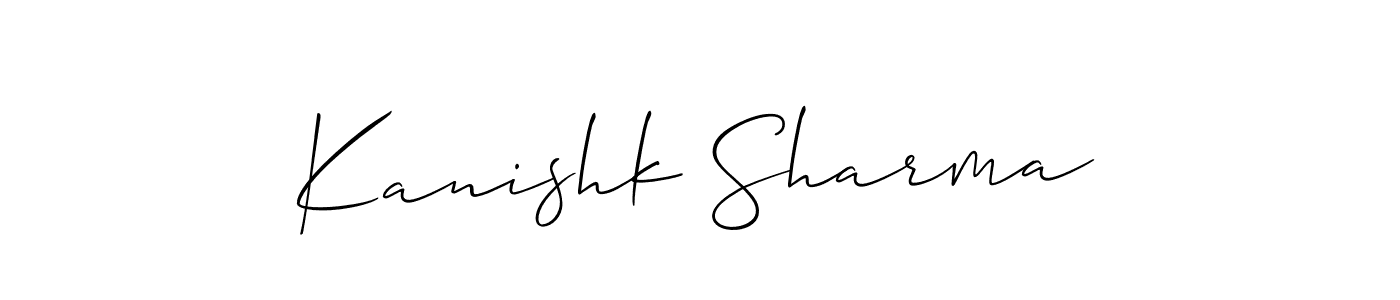 Also You can easily find your signature by using the search form. We will create Kanishk Sharma name handwritten signature images for you free of cost using Allison_Script sign style. Kanishk Sharma signature style 2 images and pictures png