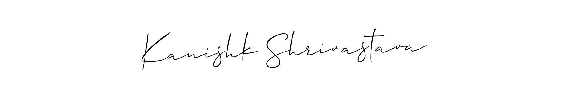 You should practise on your own different ways (Allison_Script) to write your name (Kanishk Shrivastava) in signature. don't let someone else do it for you. Kanishk Shrivastava signature style 2 images and pictures png