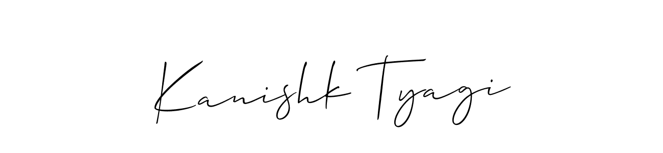 It looks lik you need a new signature style for name Kanishk Tyagi. Design unique handwritten (Allison_Script) signature with our free signature maker in just a few clicks. Kanishk Tyagi signature style 2 images and pictures png