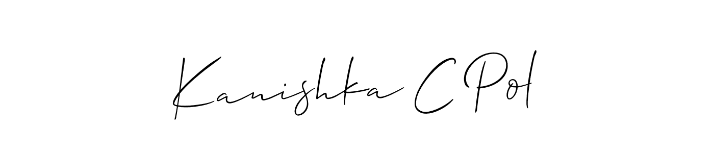 Similarly Allison_Script is the best handwritten signature design. Signature creator online .You can use it as an online autograph creator for name Kanishka C Pol. Kanishka C Pol signature style 2 images and pictures png