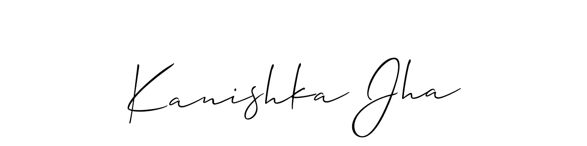 Allison_Script is a professional signature style that is perfect for those who want to add a touch of class to their signature. It is also a great choice for those who want to make their signature more unique. Get Kanishka Jha name to fancy signature for free. Kanishka Jha signature style 2 images and pictures png