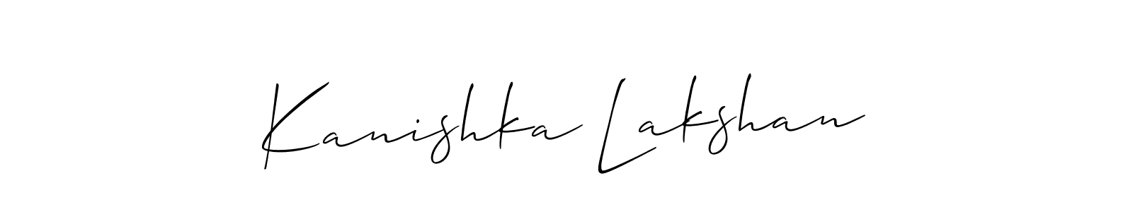 Use a signature maker to create a handwritten signature online. With this signature software, you can design (Allison_Script) your own signature for name Kanishka Lakshan. Kanishka Lakshan signature style 2 images and pictures png