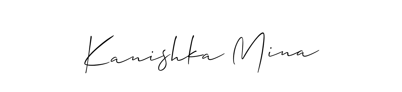 Similarly Allison_Script is the best handwritten signature design. Signature creator online .You can use it as an online autograph creator for name Kanishka Mina. Kanishka Mina signature style 2 images and pictures png