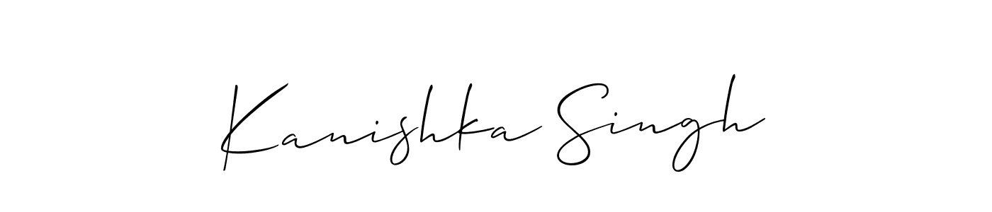 How to make Kanishka Singh name signature. Use Allison_Script style for creating short signs online. This is the latest handwritten sign. Kanishka Singh signature style 2 images and pictures png