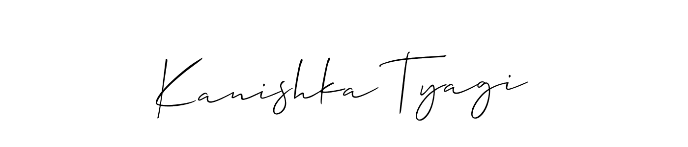 Use a signature maker to create a handwritten signature online. With this signature software, you can design (Allison_Script) your own signature for name Kanishka Tyagi. Kanishka Tyagi signature style 2 images and pictures png