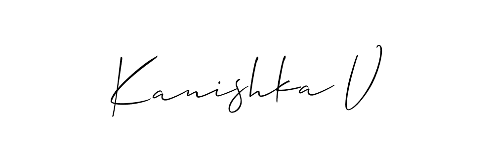 How to Draw Kanishka V signature style? Allison_Script is a latest design signature styles for name Kanishka V. Kanishka V signature style 2 images and pictures png