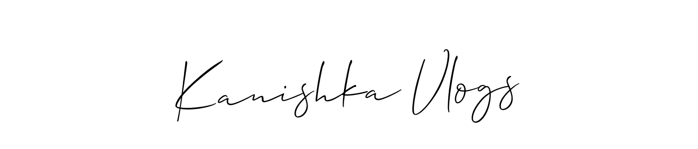 How to Draw Kanishka Vlogs signature style? Allison_Script is a latest design signature styles for name Kanishka Vlogs. Kanishka Vlogs signature style 2 images and pictures png